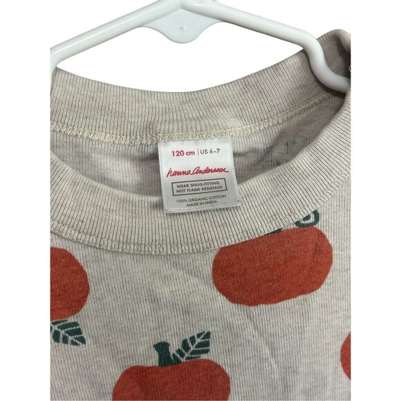 Hanna‎ Andersson Organic Cotton Pajama Top 6-7 Pumpkin Print Long Sleeve - Picture 2 of 4